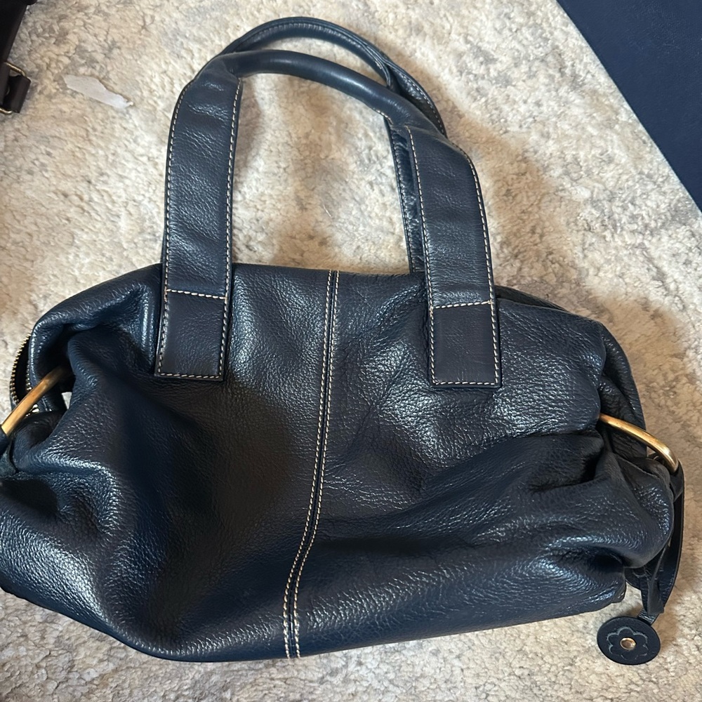 Celsius Blue Leather Handbag